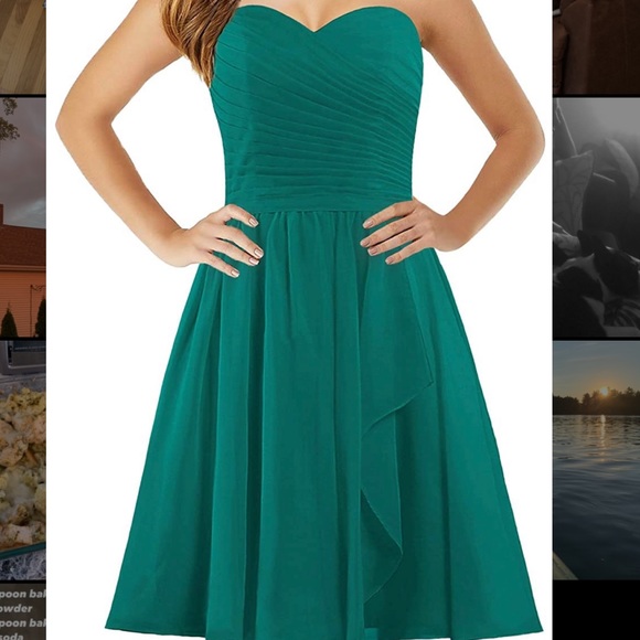 Dresses & Skirts - Teal Chiffon Formal Dress